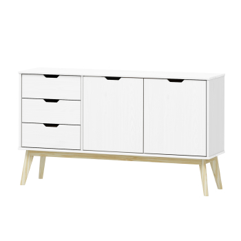 Kommode 2 Türen + 3 Schubladen BONITO Lack-weiß