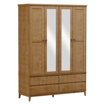 Kleiderschrank 4 Türen PRATA Eiche