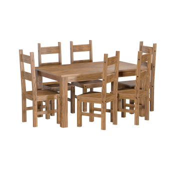 Esstisch 152x92 + 6 Stühle EL DORADO Eiche antik