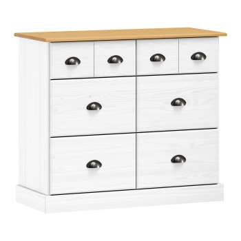 Kommode 4+2 Schubladen STANFORD Lack-weiß