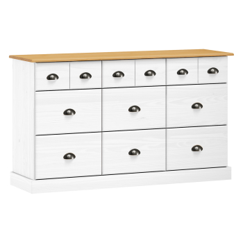 Kommode 6+3 Schubladen STANFORD Lack-weiß