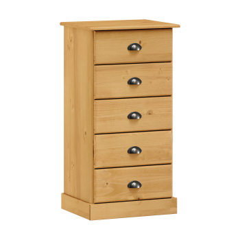Kommode mit 5 Schubladen STANFORD Wachs