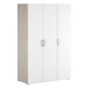 3-türiger Kleiderschrank NANO Eiche/Perlweiß