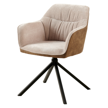 Esszimmerstuhl SINES braun/beige Samt