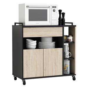 Mikrowellenschrank INDUS Eiche/schwarz