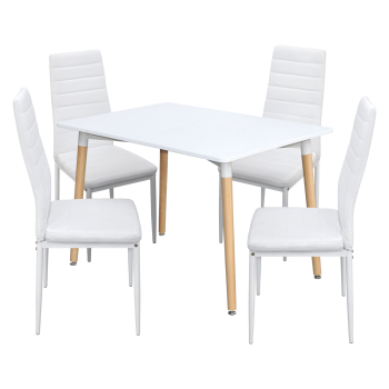 Esstisch ONE 120x80 weiß + 4 Stühle SIGMA weiß