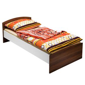 Einzelbett 60343 nussbaum/weiß