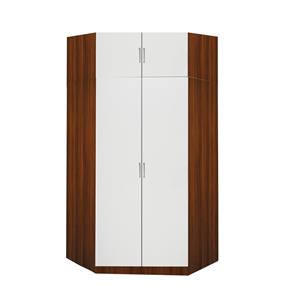 Eckschrank ESO 61550 nussbaum/weiß