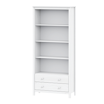 Bücherregal 2 Schubladen TORINO weiß