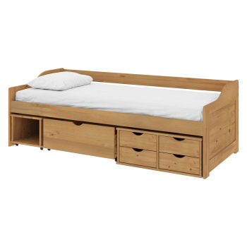 Einzelbett mit Schubladen MAXIMA wax