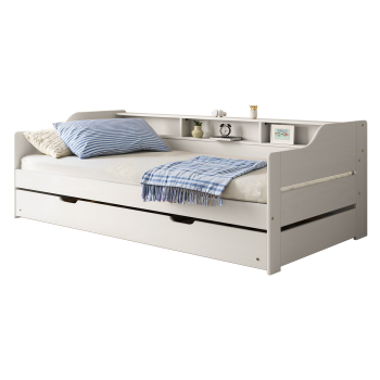 Einzelbett mit Zusatzbett 8819B LILI Lack-weiß