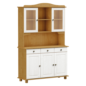 Sideboard mit 3 Türen RUBI Eiche/Weiß
