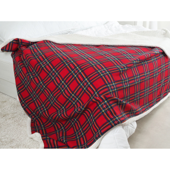 Decke BUFFALO 150x200 rot und grün kariert
