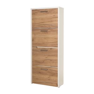 Schuhschrank FULDA 2 weiß/goldene Eiche