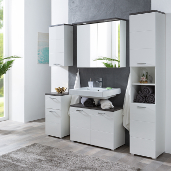 Badezimmerset PRAYA weiß/Beton