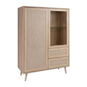 Vitrine 2 Türen + 2 Schubladen BALI 53A Eiche