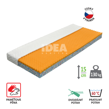 Matratze mit Bezug IDEA VISCO 80x200x15 cm M31